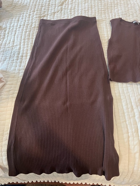 Reformation Dresses & Skirts - Reformation  Knit Midi Skirt and matching top in Deep Brown